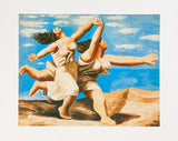 Pablo Picasso exhibition poster - Two women running on the beach - freedom - museum artist - art print - 1999