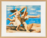 Pablo Picasso exhibition poster - Two women running on the beach - freedom - museum artist - art print - 1999