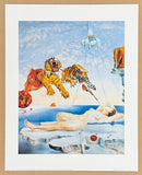 Salvador Dali exhibition poster - A Second before Awakening - nude - lion - museum artist - art print