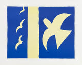 Georges Braque exhibition poster - Oiseaux - museum artist - art print - blue bird - pigeon - les fauves - blue - white