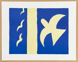 Georges Braque exhibition poster - Oiseaux - museum artist - art print - blue bird - pigeon - les fauves - blue - white