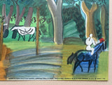 Raoul Dufy original exhibition poster - Le Paddock a Deauville - Mourlot - French office of Tourism - art print - 1960s