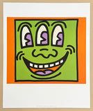 Keith Haring exhibition poster - Happy Face with Three Eyes - pop art - art print