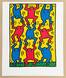 Keith Haring exhibition poster - Untitled, 1988 - Red and Blue Figures - pop art - art print