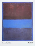 Mark Rothko exhibition poster - Brown blue, brown on blue - MOCA - museum artist - art print - 1998