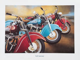 Tjalf Sparnaay exhibition poster - Indians - Bikes - Motorcycles - art print - realism