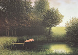 Michael Sowa exhibition poster - Kohlers Schwein - Jumping Pig - museum artist - art print - German artist