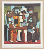 Pablo Picasso exhibition poster - The Three Musicians - very early and highly collectible art print - music - cubism - 1964