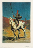 Honore Daumier exhibition poster - Don Quixote - museum artist - art print - 1973