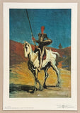 Honore Daumier exhibition poster - Don Quixote - museum artist - art print - 1973