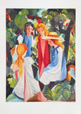 August Macke exhibition poster - Four Girls - museum artist - art print