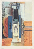Pablo Picasso exhibition poster - The Violin - very early and highly collectible print - music - cubism - 1964