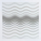 Bridget Riley exhibition poster - Amnesia, 1964 - Op Art - black white - waves - offset lithograph - museum artist - art print