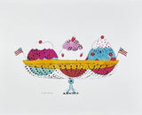 Andy Warhol exhibition poster - Ice Cream Dessert - bowl - restaurant - kitchen - pop-art - museum artist - art print - 2018