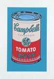 Andy Warhol exhibition poster - Campbell's Tomato Soup - pop-art - museum artist - art print - blue - red - 2016