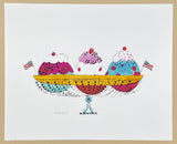 Andy Warhol exhibition poster - Ice Cream Dessert - bowl - restaurant - kitchen - pop-art - museum artist - art print - 2018