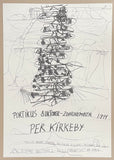 Per Kirkeby exhibition poster - Portikus - museum artist - art print - excellent condition - 1994