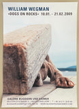 William Wegman exhibition poster - Dogs on Rocks - museum artist - art print - 2009