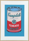 Andy Warhol exhibition poster - Campbell's Tomato Soup - pop-art - museum artist - art print - blue - red - 2016