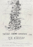 Per Kirkeby exhibition poster - Portikus - museum artist - art print - excellent condition - 1994