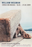 William Wegman exhibition poster - Dogs on Rocks - museum artist - art print - 2009