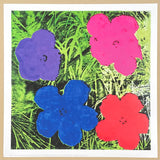 Andy Warhol exhibition poster - Flowers - pink - blue - red - pop-art - museum artist - art print - 2018